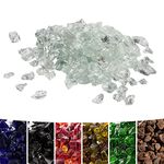 Teamson Home 4 Kg Lava Rocks for Gas Fire Pit, Tempered Fire Glass, Safe for Outdoor Garden Gas Fire Pits, Clear