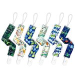 PandaEar Baby Pacifier Clips Straps, 6 Pack Universal Pacifier Holder Leash for Boys and Girls, Teething Toys Teethers Soothie