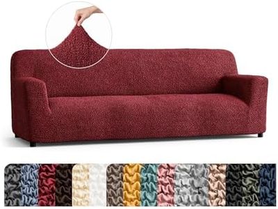 PAULATO BY GA.I.CO. Sofa Slipcover - Stretch Couch Cover - Stylish Cushion Sofa Cover - Soft Fabric Slip Cover - 1-Piece Form Fit Washable Protector for Pet - Microfibra Collection - Burgundy