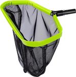 WELDUN Pool Net, Pool Skimmer Net with Double-Layer Deep Bag, Heavy Duty Aluminum Frame Swimming Pool Leaf Skimmer Rake Net with Fine Mesh, Green (No Pole)