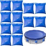 LFUTARI 12 Pack Swimming Pool Cover Hanging Bag - 0.4 mm PVC Pool Cover Weights - Heavy-Duty Winter Water Tube for Above Ground Winter Pool Cover，11.5″L×11.5″W