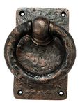 Adonai Hardware Adonikam Heavy Duty Cast Iron Front Entry Sturdy Ring Medieval Door Knockers (1 Pack, Antique Copper) for Vintage Wooden Barn Shed Doors, Gates, Fences, Furniture and Farmhouse