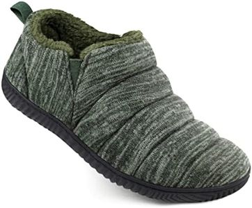 Zizor Men's Comfy Caterpillar Slippers Indoor Outdoor House Shoes, Warm Soft Knit Upper Fuzzy Fleece Lined Memory Foam Sole with Hard Bottom, Groovy Green, 11