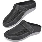 V.Step Orthopedic Slippers for Men Women, Orthotic Slip On Shoes with Arch Support, Mens Clogs Mules House Shoes for Plantar Fasciitis Outdoor Slippers Black W9/M8