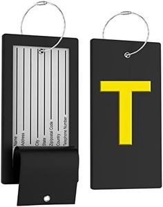 Luggage Tag Initial Bag Tag - Fully Bendable Tag w/ Stainless Steel Loop