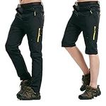 LHHMZ Mens Outdoor Hiking Trousers Convertible Breathable Lightweight Quick Dry Trousers Shorts Casual Walking Climbing Cycling Trousers Black