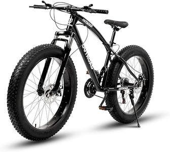 Outroad Mountain Bike Fat Tire with 4-Inch Tire 26 inch Wheels, 21 Speed with High Carbon Steel Frame, Double Disc Brake and Front Suspension Anti-Slip Bikes