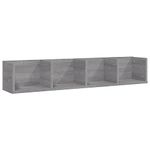 vidaXL CD Wall Shelf - Grey Sonoma - Engineered Wood - Contemporary Floating Shelf for CD/DVD Storage - Home, Living Room, Office, Kids' Room Decor