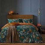 Furn. Forest Fauna Super King Duvet Cover Set, Cotton, Polyester, Emerald