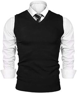 Sykooria Jersey sin Mangas Hombre Invierno Chaleco Hombre Casual Algodon Suéter con Cuello en V Jerséis Esencial
