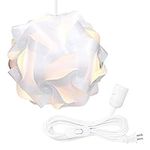 kwmobile Hanging Puzzle Lamp Kit - 15.7" (40cm) Modern Ceiling Pendant Light with 30-Piece Shade to Assemble and 15ft Plug-in Power Cord - Size XL