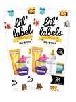 Lil' Labels Bottle Labels, Write-On Name, Self-Laminating, Waterproof, Baby Bottle Label for Daycare, Plus 2 Bonus Gifts, Animal Friends, Set of 2 by Lil' Labels