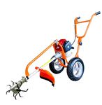 DVI 52CC 2 Stroke Trolley Brush Cutter| with Weeder Attachment | for Grass Trimming & Weeding Soil | with 80T, 3T, 2T Blade & TAP N Go (with Cultivator Attachment)