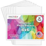 Magtech Magnetic Photo Pocket Frame, White, Holds 4 x 6 Inches Photos, 10 Pack