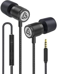 LUDOS Ultra Wired Earbuds with Microphone in-Ear Headphones - Wired Earphones with Microphone & Volume Control, Memory Foam, Reinforced Cable, Noise Isolating, Compatible with iPhone, iPad - Black