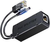 Gigabit PoE Splitter 12V 1.2A Output, 10/100/1000Mbps Ethernet Over Powerline Adapter Power Over Ethernet Adapter for Security Camera CCTV Surveillance