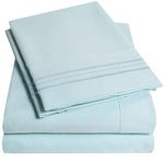 1500 Supreme Collection Extra Soft Twin XL Sheets Set, Light Blue - Luxury Bed Sheets Set with Deep Pocket Wrinkle Free Hypoallergenic Bedding, Over 40 Colors, Twin XL Size, Light Blue