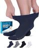 Doctor's Select Diabetic Socks with Grips for Women and Men - 4 Pair | Ankle Non Slip Socks for Elderly with Grippers | Black, White, Navy, Gray