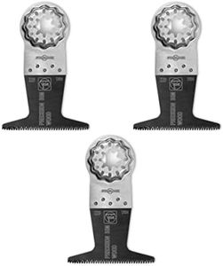 Fein E-Cut Precision BIM Saw Blades - Double-Row Original Japanese Teeth for Wood, Drywall and Soft Plastic Materials - StarLock Mount 2-1/2" Width, 2" Length, 3-Pack- 63502229270