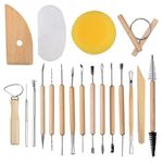 eS³kube Set of 19Pcs Pottery Tools Clay Sculpting, Ceramic Clay Carving Tools Set for Beginners, Expert Art Crafts Sculptors and Children Learning Pottery Sculpting