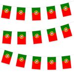 Portugal Bunting Flag Hanging Flag for World Cup 2022 10m/32ft Rectangle Fabric Portugal Flag Banner, Outdoor Indoor Bar Bunting for World Cup Qatar 2022 Decorations Party Supplies