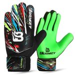 ZASH Goalkeeper Gloves for Kids, Youth & Adult Football Soccer Goalie Gloves with 4-mm Latex Palm and Double Wrist Protection (Green Fluroscent, Size 5 Suitable for 9 to 12 Years Old)