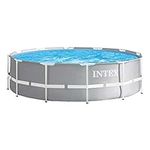 Intex 26716NP Prism Frame Round PremiumDetachable Swimming Pool Set, Includes A cartridge filter, drain plug, and safety ladder - Measures 366 x 99 cm