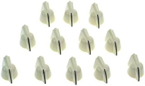 KAISH 12pcs 1/4 "Vintage sollevato Mini Chicken Head Knobs Piccole Dimensioni Guitar Bass Potentiometro Manopole con Set Vite Invecchiato Bianco