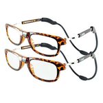 Loopies Twin Pack Magnetic Reading Glasses. Unisex, Adjustable, Foldable, and Comfortable Fexi Neck Loop