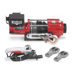 Stealth 4500lb 12v Wireless Recovery Budget Electric Winch - Powerful Wound Motor - Full Steel Gearing - Heavy Duty Solenoid, Mounting Plate, Wireless Remotes - User-Friendly - Synthetic Rope