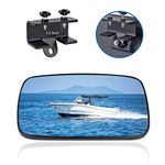 UNIGT Universal Marine Mirror Compatible with 0.375 to 1.2 Windshield Frames, Convex Rear View Mirror for Boat and Ski Runabout Boats Pontoon Mirrors - 5" x 9"