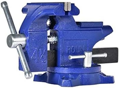 Rolin Vise Bench Vise 4-1/2 Inch With 240 Degree Swivel Base Clamp Tools Home Vises Rotation Base