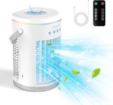 Portable Air Conditioners,1400ml Mini Air Conditioner 4-in-1 Air Cooler Remote Control Humidifier Mini AC with LED, Personal Air Conditioner 3 Speeds Timing Evaporative Cooling Fan for bedroom Outdoor