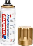 edding 5200 permanent spray - rich gold matt - 200 ml - acrylic paint for painting and decorating glass, metal, wood, ceramic, plastic, canvas - aerosol spray, acrylic spray, paint spray