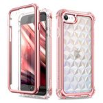 Dexnor Compatible with iPhone SE 2020(2022) case/iPhone 8/7 Case 4.7 Inch 360 Degree Full Body Clear Shockproof Bumper Dustproof Protective Cover with Built-in Screen Protector - Diamond Pink