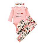 Newborn Baby Girls Clothes Daddy’s Girl Mommy’s World Letters Outfits Infant Girl Pink Floral Long Sleeve Romper 0-3 Months