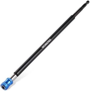 WORKPRO Drill Bit Extension, 12" Magnetic Drill Screwdriver Bit Holder Extender with Aluminum Sleeve, 1/4 Inch Hex Quick Release Bit Holder for Impact Driver and Drill