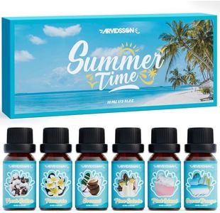 Summer Essential Oils Set, ARVIDSSON Tropical Fragrance Oil for Candle Making, Diffuser Scented Oil - Ocean Breeze, Pina Colada, Fresh Cotton, Pink Island, Plumeria, Coconut