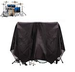 Drum Kit Cover UCARE Electronic Drum Kit Cover with Mesh Head Indoor Waterproof Drum Set Accessories Black 78×98in