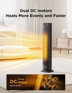 Midea 30" Ceramic Tower Heater – Portable Electric Space Heater