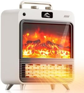 Zumist Fan Heater for Bedroom - 1500W Portable Electric Heaters for Indoor Use, Space Fireplace Heating with Tip-Over Protection, 3 Modes, 3D Flames for Bedroom,Office, Living Rooms, Indoor Home