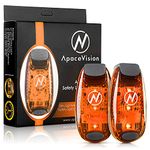 LED Safety Light (2 Pack) + Free Bonuses | Clip On Strobe/Running Lights for Runners, Dogs, Bike, Walking | The Best High Visibility Accessories for Your Reflective Gear, Bicycle etc (Orange)