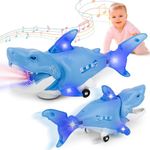 Zest 4 Toyz Musical Shark Toy with Light and Music Animal Simulation Model Bump and Go Action Toy for Kids Blue