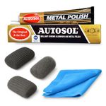 All-Purpose Metal Polish Kit – 3-Grade Steel Wool (0000, 00, 1) & Microfibre Cloth – Chrome, Stainless Steel, Brass, Copper & Silver Cleaner for Car, Bike, Boat & Home