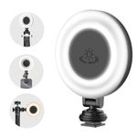 Mobilife Selfie Ring Light for Tripod/Phone/Laptop LED Video Lamp with Clip Rechargeable 3 Color Dimmable Portable for Selfie Zoom Meeting Photography Vlogging