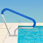 39x32" Inground Pool Rail, #304SS Swimming Pool Stair handrail with no-Slip Cover, mounting Base & Accessories.