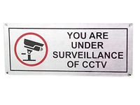 MK SIGN Stainless Steel Hanging & Self Adhesive You are Under Surveillance of CCTV Signage Board for Home, Office, Shops and Elsewhere (5"X12")