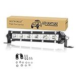 SKYWORLD Ultra-Slim Single Row LED Light Bar, 7 inch 30W Spotlight Fog Driving Light Roof Bumper Light Bars for Trucks Boat ATV UTV SUV