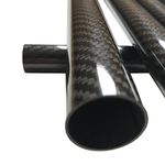 KARBXON - Carbon Fiber Tube - Black - 10mm X 8mm X 1000mm - Hollow Carbon Fiber rods - Glossy Carbon Tubes - Pure Carbon Fibre Tubes - Lightweight High Strength Carbon Fiber Shaft