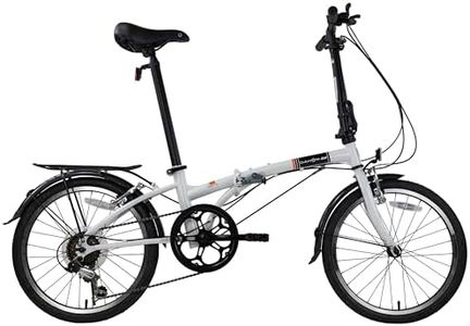 Dahon Dream D6 Folding Bike for Adults,20-inch Wheels Stable Riding Hi-Ten Steel Frame,6-Speed V Brake (White, 20 Inch)